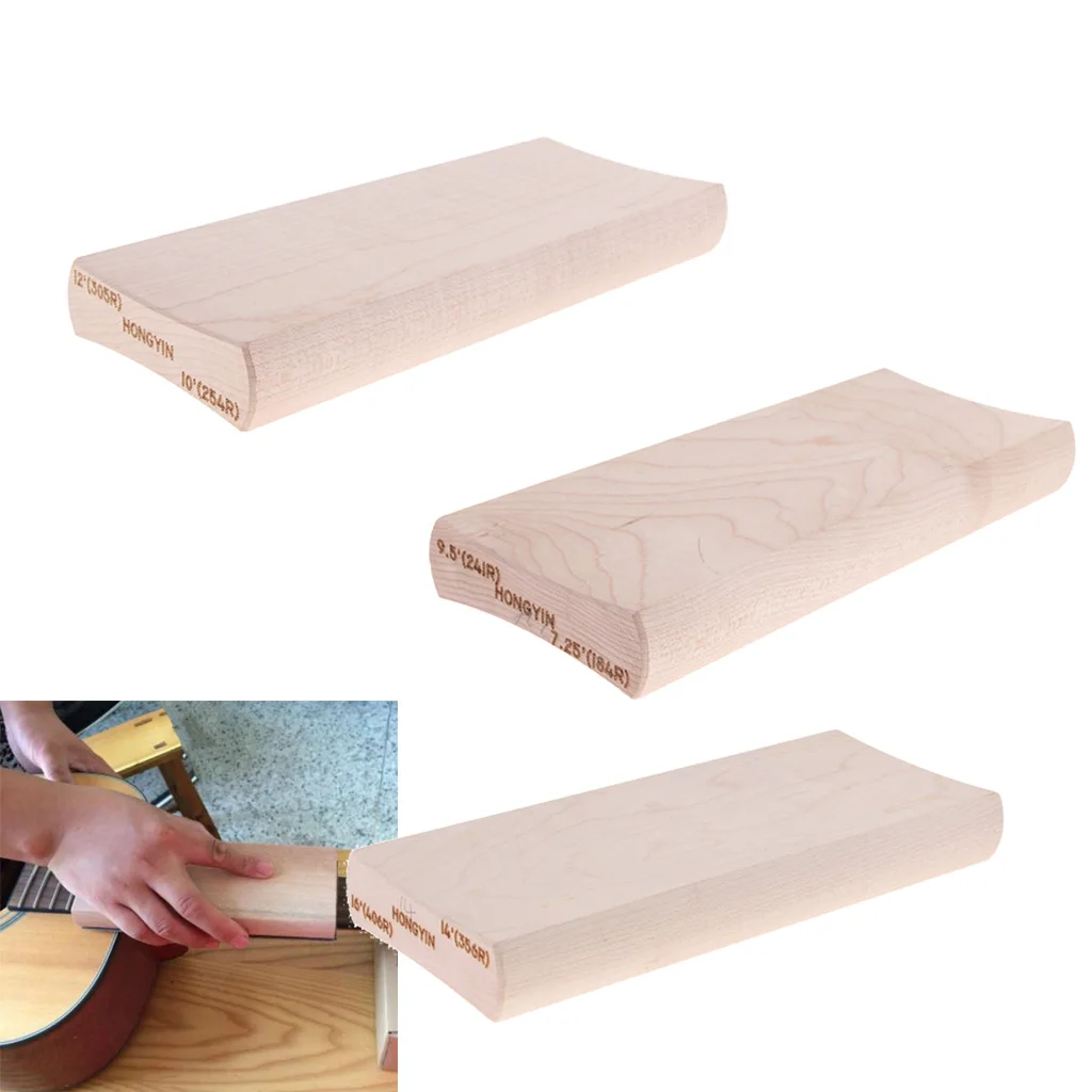 3 x Деревянная Накладка Для Грифа Радиусный Шлифовальный Блок Luthier Инструмент для Гитары