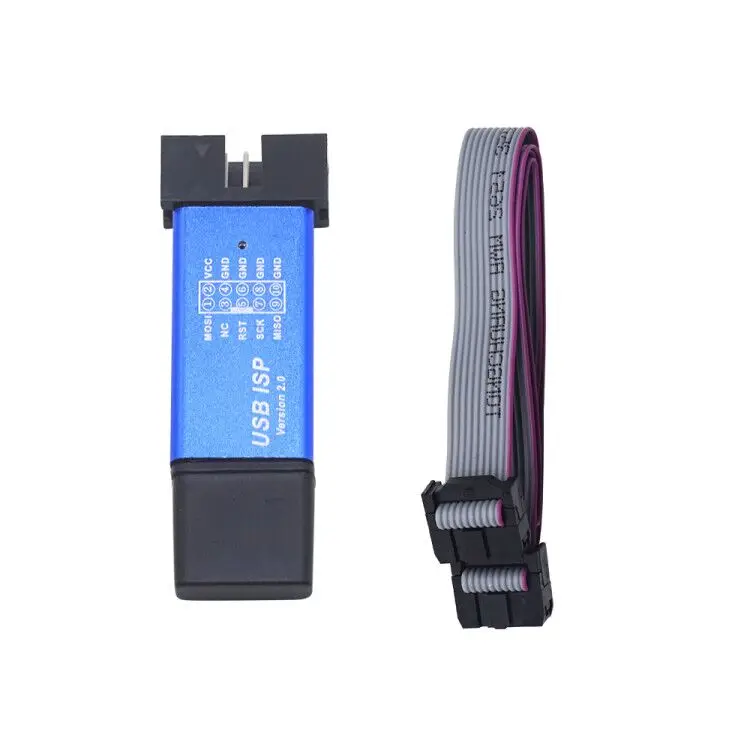 USBASP USBISP 51AVR SCM Кабель Для загрузки USB ASP ISP Алюминиевый Красочный Корпус Загрузка Красной и синей Индикаторной лампы Поддержка Win7