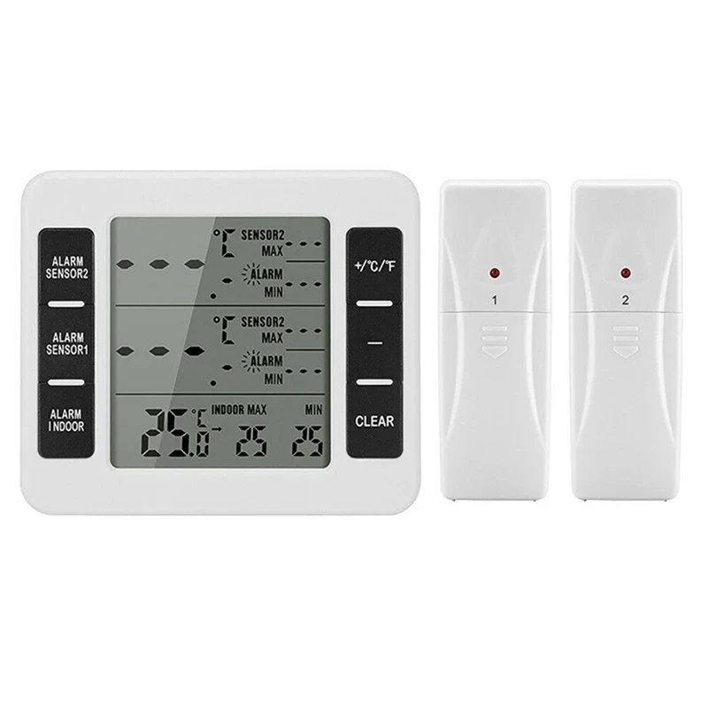 1 комплект термометра для морозильной камеры, Белый Пластиковый низкотемпературный термометр для холодильника, часы