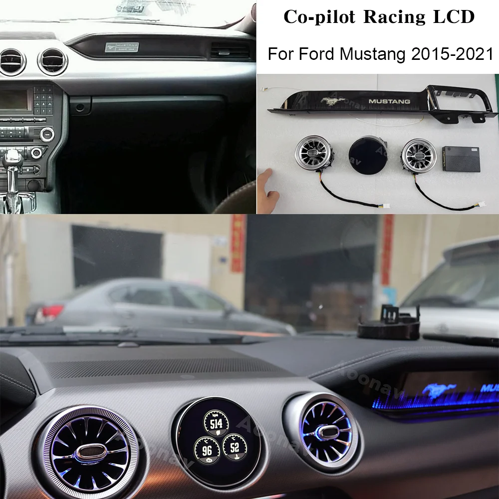 Гоночный ЖК-Экран Второго пилота Для Ford Mustang 2015 2016 2017 2018 2019-2021 Приборная Панель Автомобиля Android Мультимедийный Дисплей