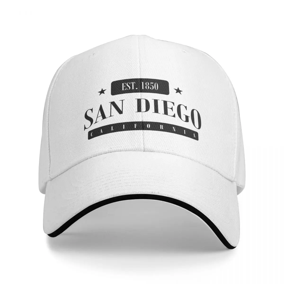 По восточному времени в Сан-Диего, 1850 Стандартная черная бейсболка, роскошная фирменная новинка В шляпе, шляпа для папы, роскошная кепка, Женские шляпы 2023, мужские