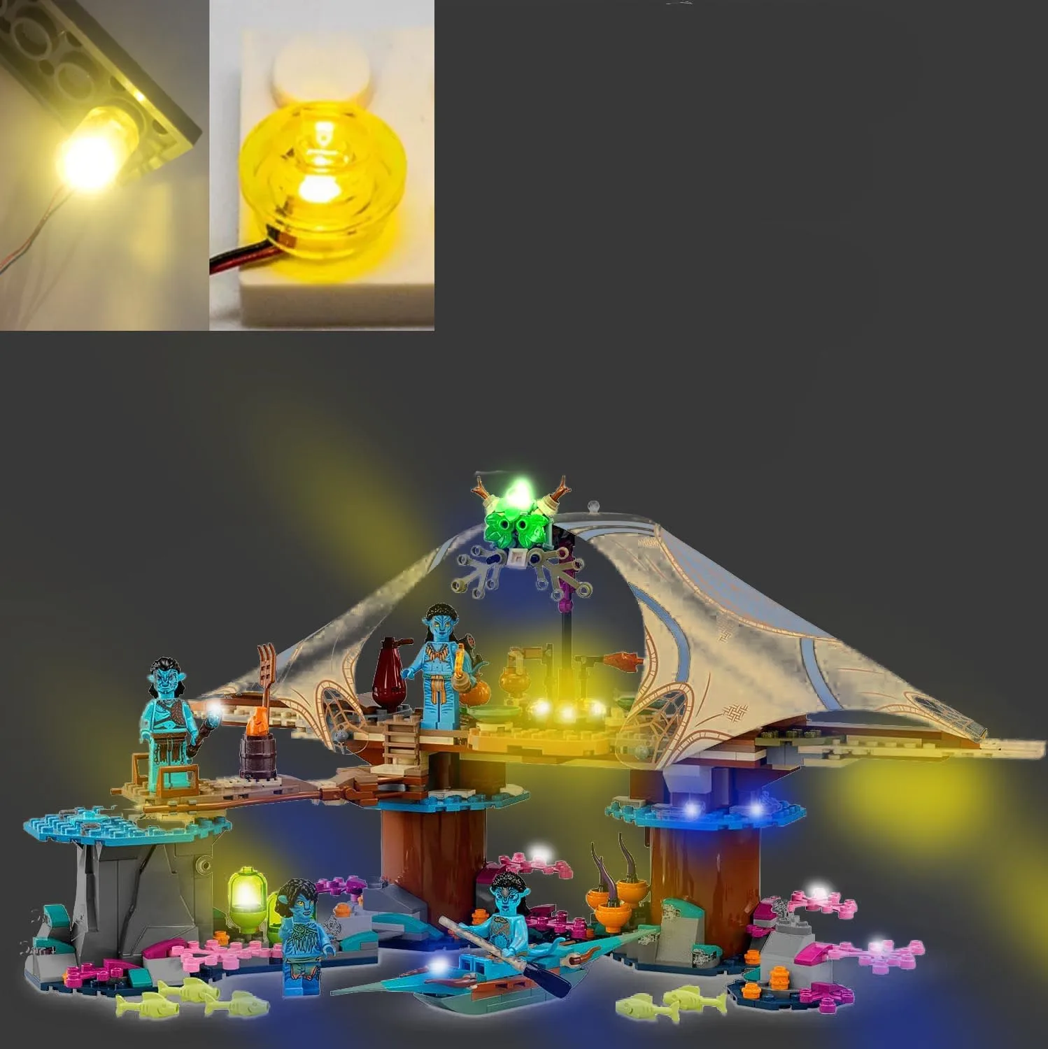 Набор USB-фонарей для конструктора LEGO Avatar: The Way of Water Metkayina Reef Home 75578 - (модель LEGO В комплект не входит)