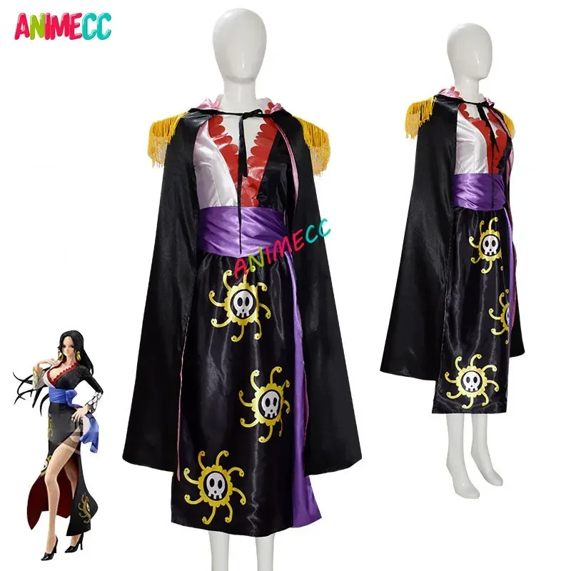 Костюм Боа Хэнкока ANIMECC, сексуальное имперское черное платье-кимоно, аниме-одежда для вечеринки на Хэллоуин для женщин и девочек
