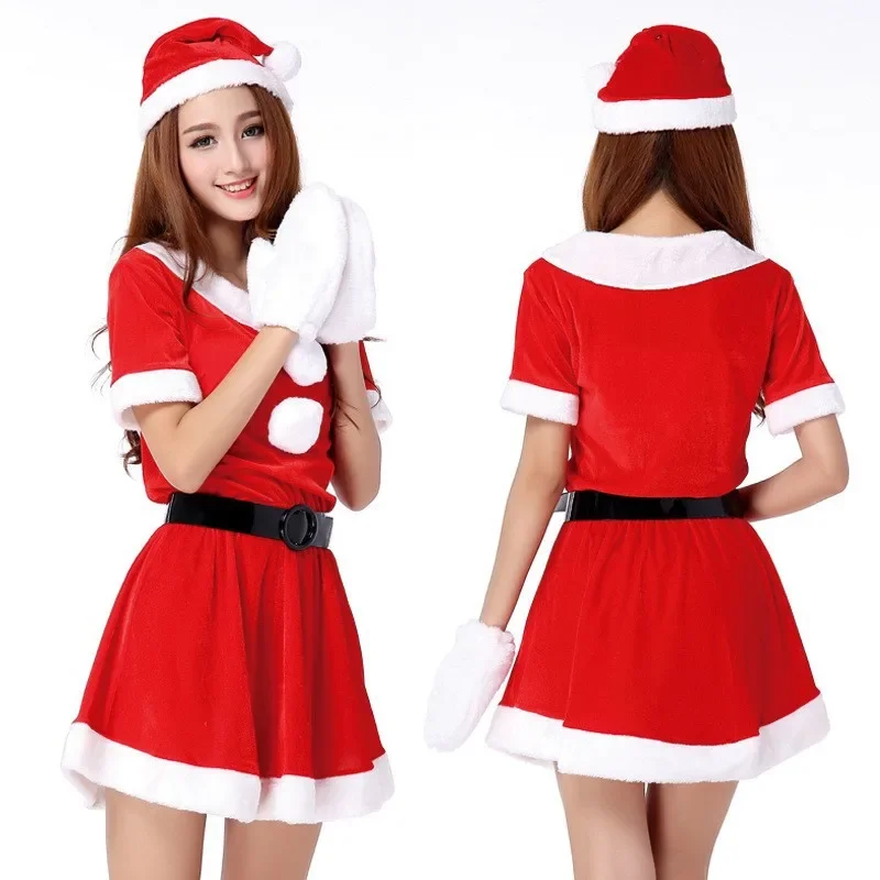 Одежда для рождественского представления Косплей Сексуальный костюм Санта-Клауса Карнавальное переодевание
