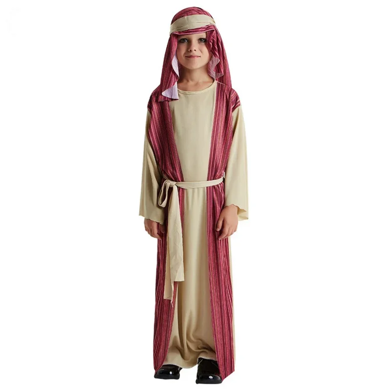 Детский косплей-костюм ближневосточного пастуха, арабская одежда, сценический костюм на Хэллоуин, Рождество, карнавал, наряд для вечеринки