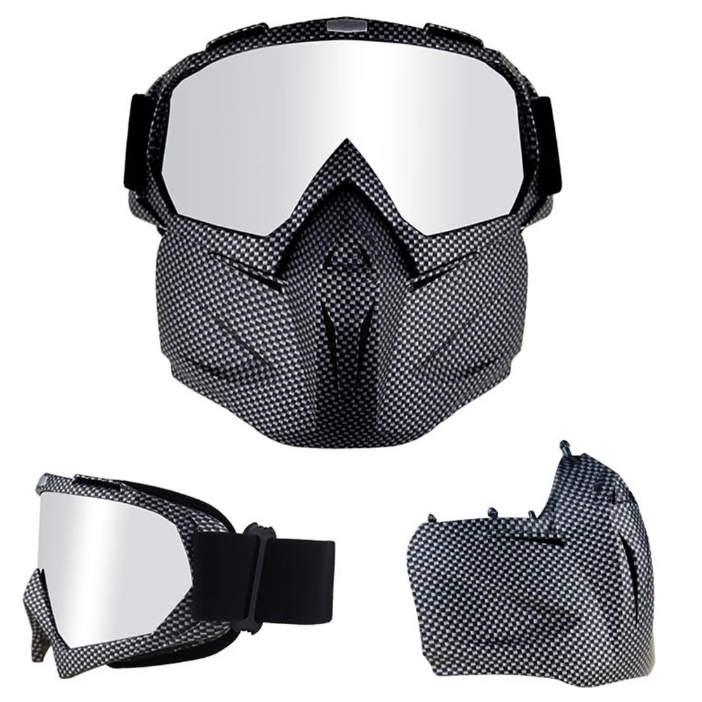 Лыжные очки со съемной маской для лица, ветрозащитные лыжные очки, защитные солнцезащитные очки для снега, регулируемые для катания на лыжах, пеших прогулок, езды на велосипеде