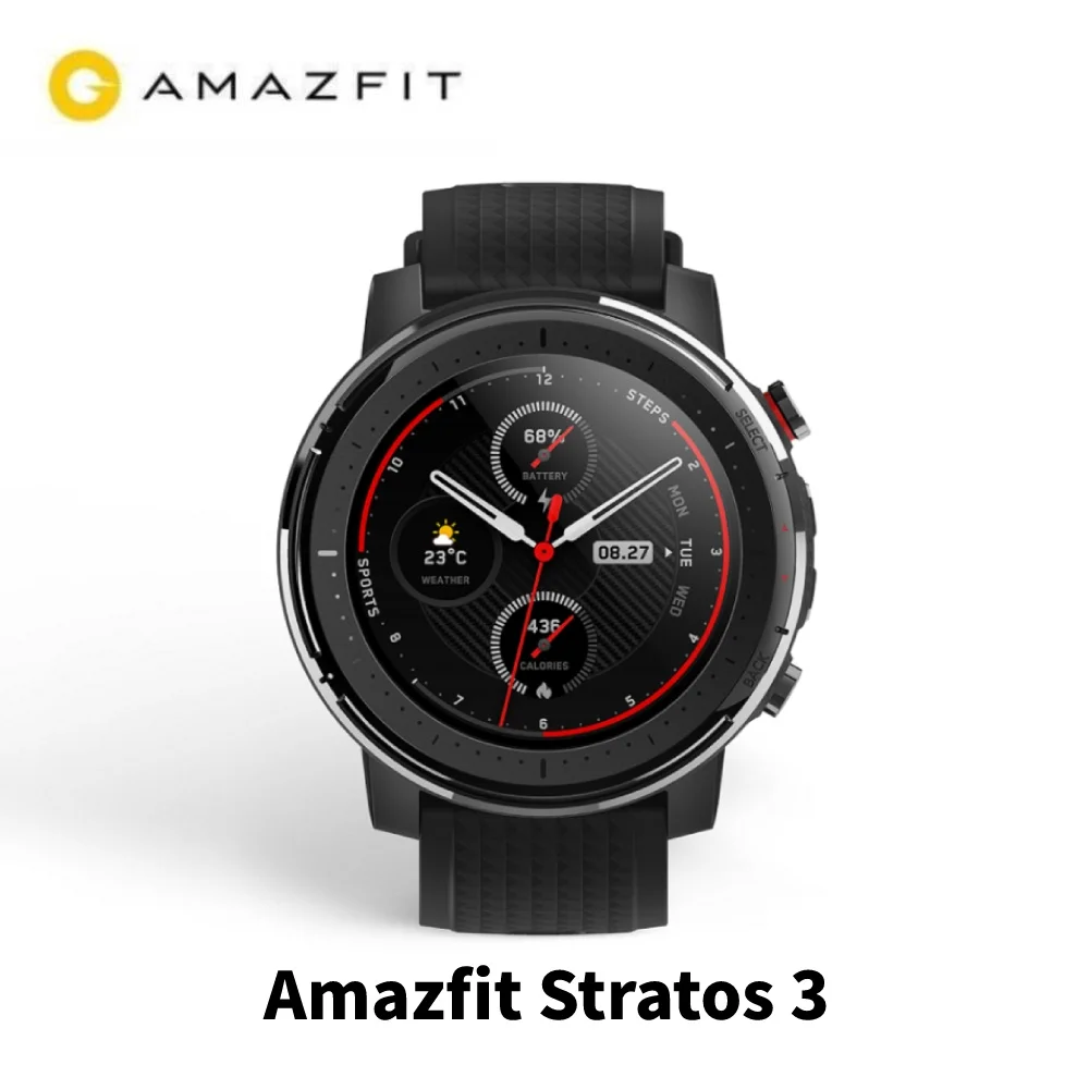 Глобальная версия Оригинальных Умных Часов Amazfit Stratos 3 Для Мужчин С GPS Музыкой, Двойным Режимом 6-14 Дней, Смарт-часы 98% Новые, Не Оригинальная Коробка