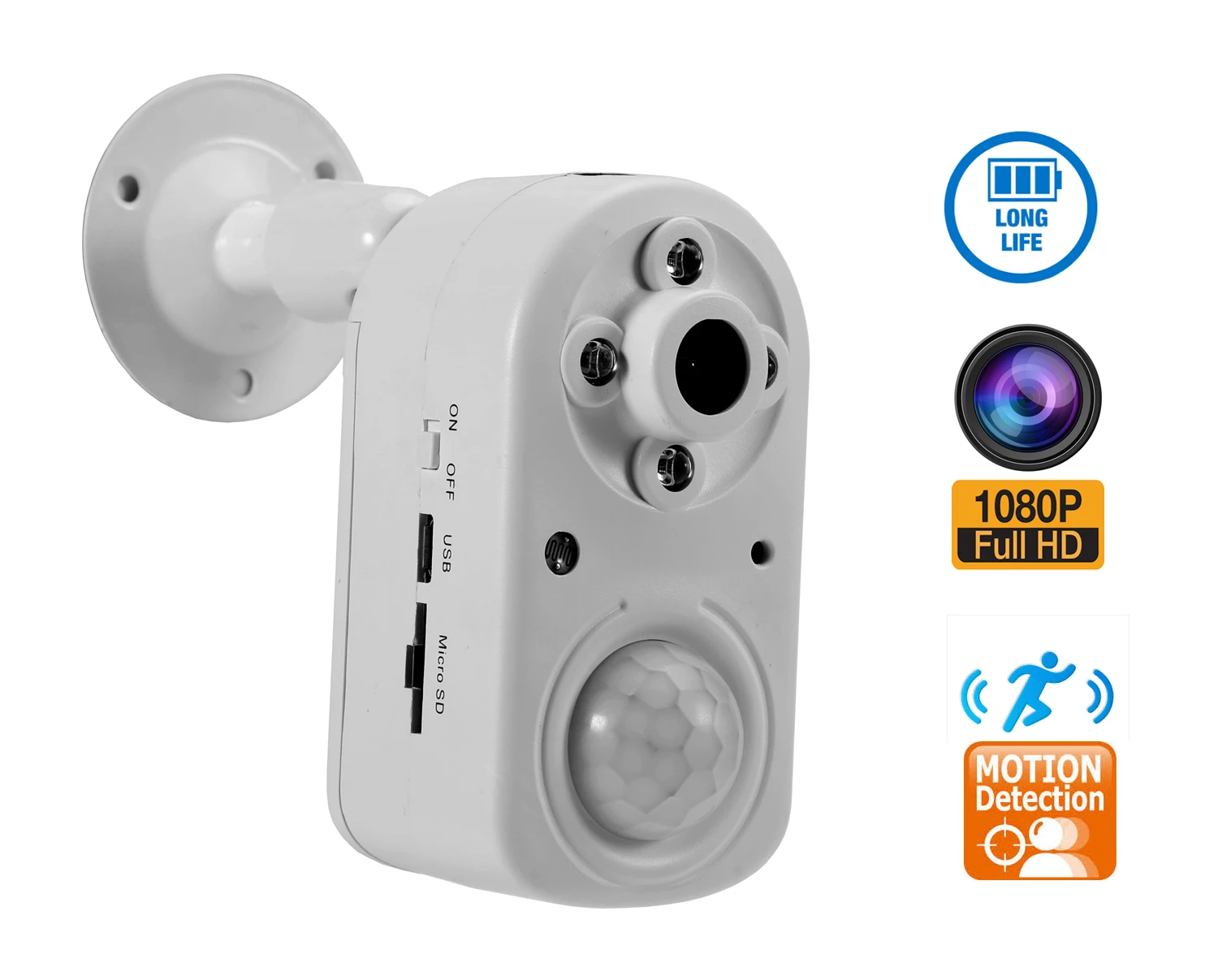 Камера безопасности с обнаружением движения, камера ночного видения 1080P PIR, автономная резервная камера видеорегистратора домашней системы с питанием от аккумулятора