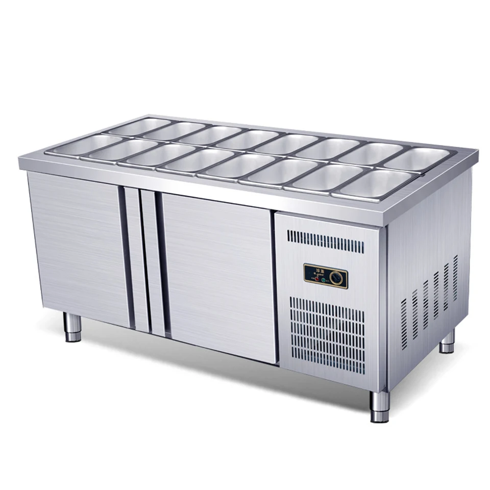 TS1200-600R Буфет из нержавеющей стали, коммерческий Охлаждаемый стол для салатов, Холодильник / морозильная камера с отделением GN Pan