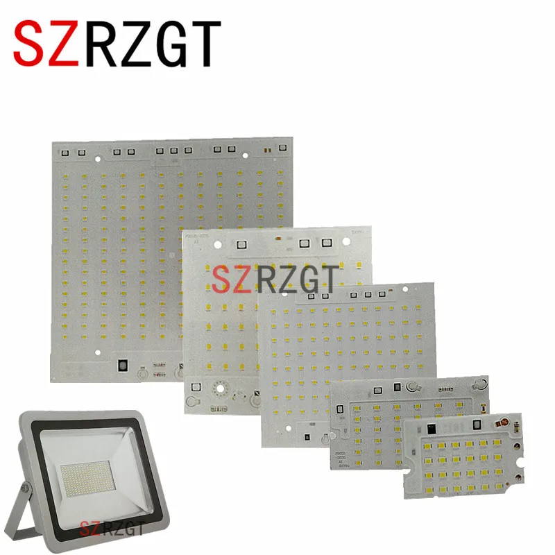 5PCS LED 2835 SMD Белый чип 10 Вт 20 Вт 30 Вт 50 Вт 100 Вт AC220V с ЧИПОМ Smart IC SMD Для DIY Прожектора Наружного освещения