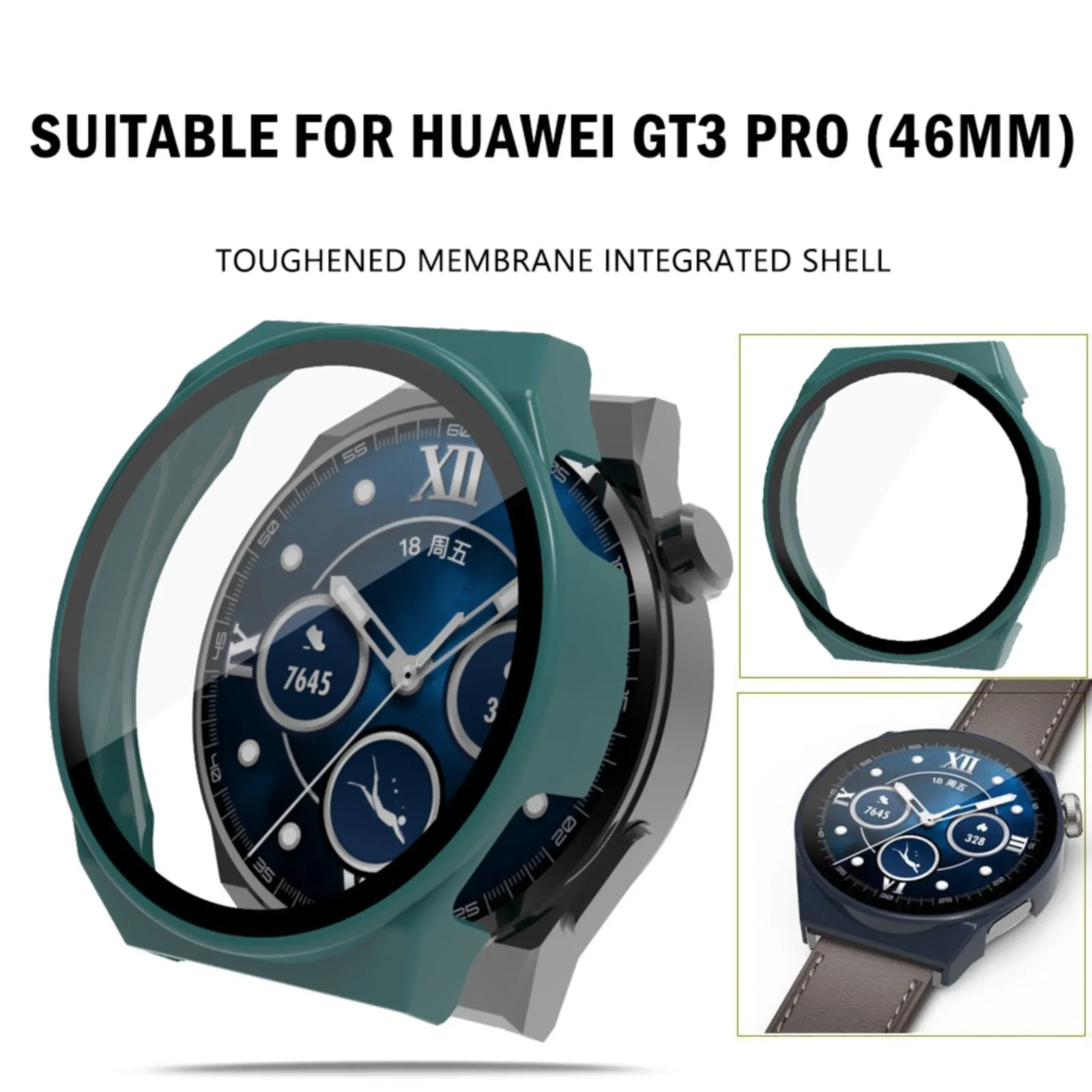 Защитный чехол для экрана Huawei Watch GT 3 Pro, стеклянный корпус 46 мм + пленка, умный ремешок для часов, полный защитный чехол, умные аксессуары