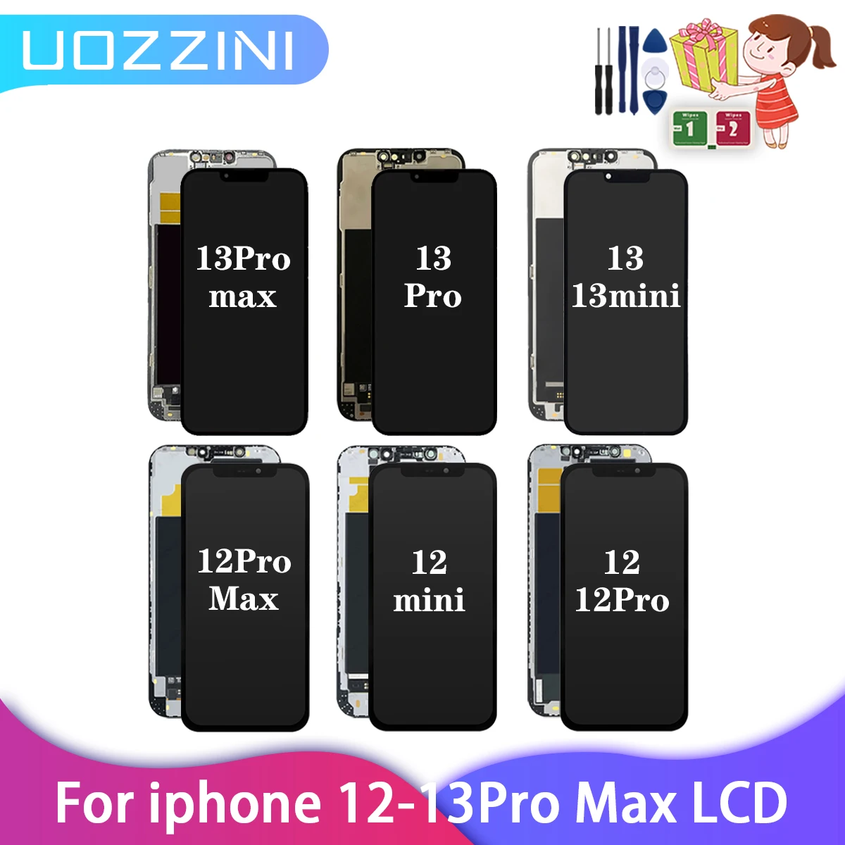 Для iPhone 12 12 Pro 12 Pro Max 12Mini ЖК-дисплей С Сенсорным Экраном Digitizer Для iPhone13 13Pro 13Pro Max Замена Сборки