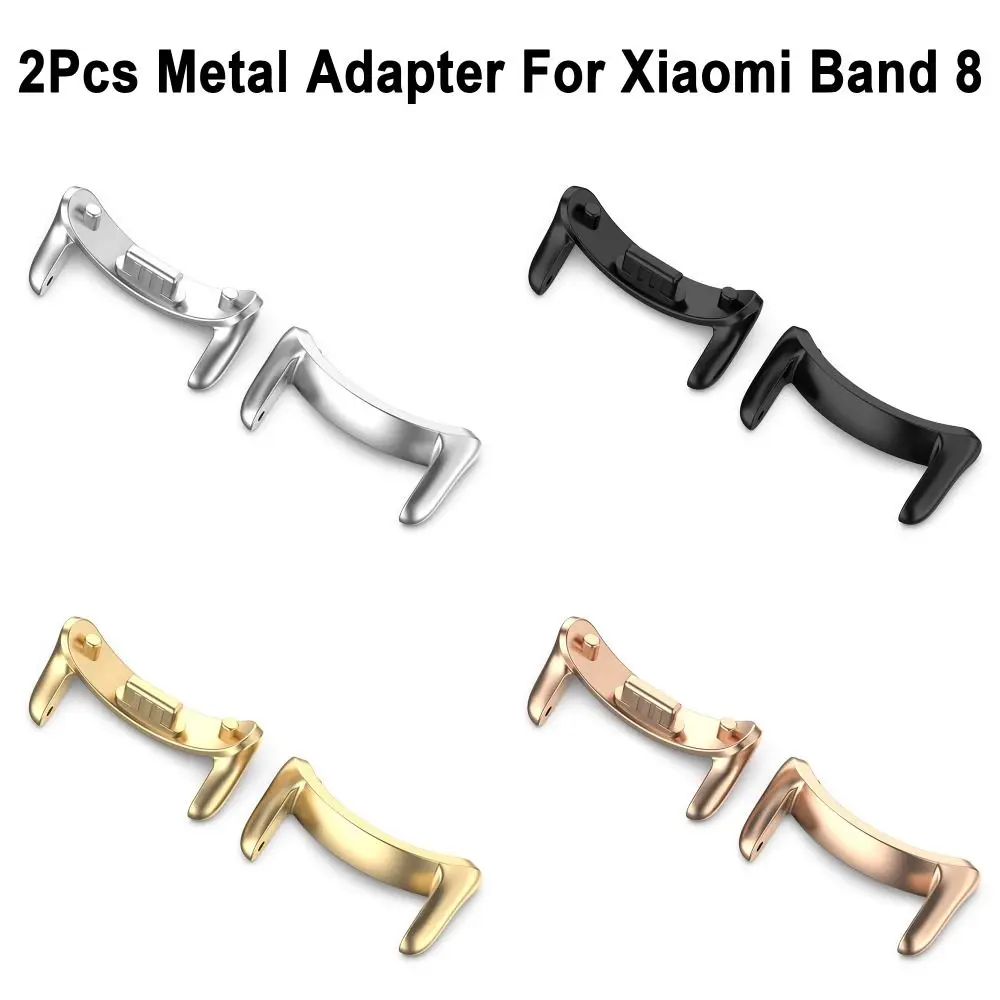 Для Xiaomi Mi Band 8, сменные переходники для подключения ремешка, металлический соединительный элемент, браслет, аксессуары из Нержавеющей стали