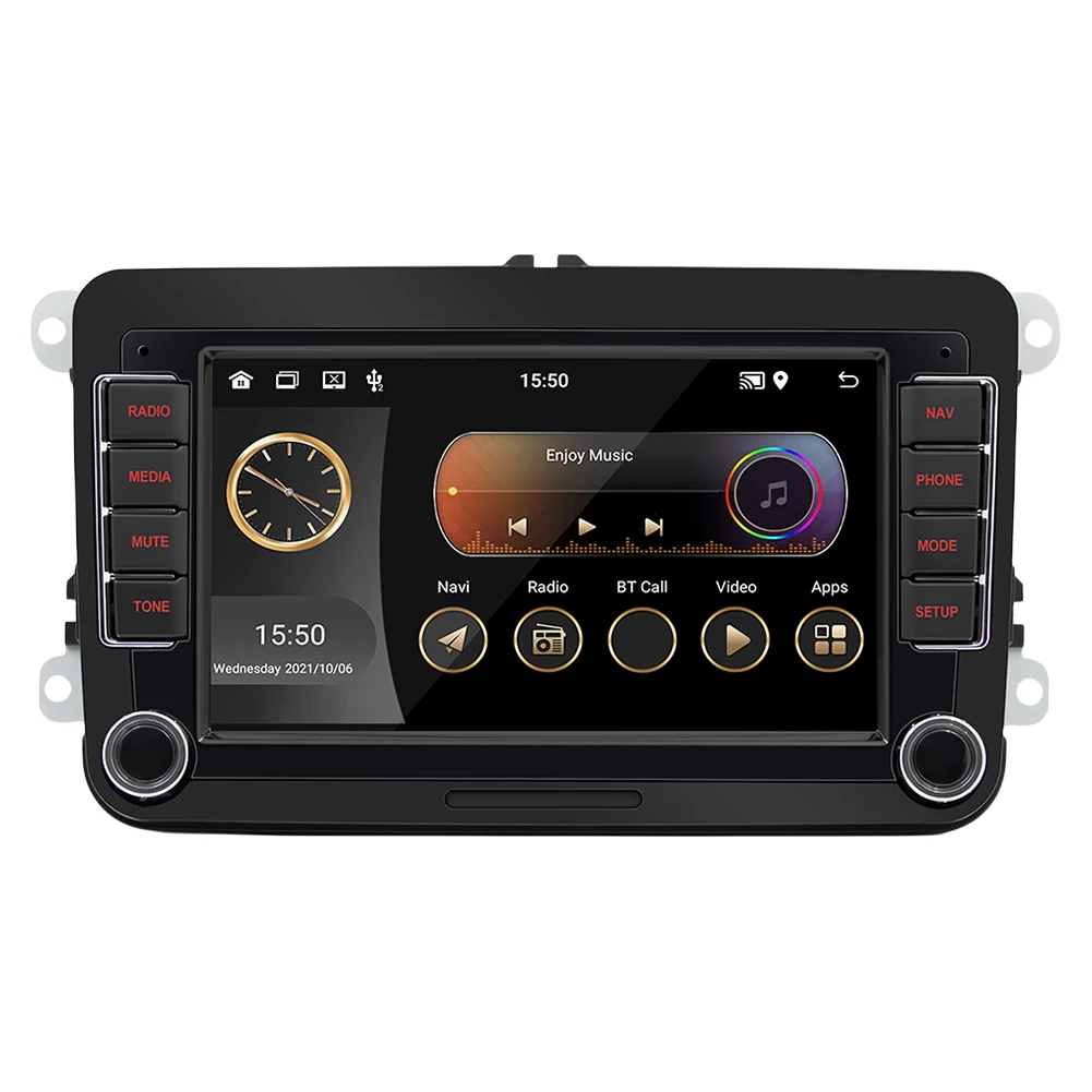 Портативный Автомобильный Стерео HD 7-Дюймовый Автомобильный MP5-плеер Mirrorlink Беспроводной Carplay Android Автоматическая GPS-Навигация Android 11 1G/2G + 32G для VW