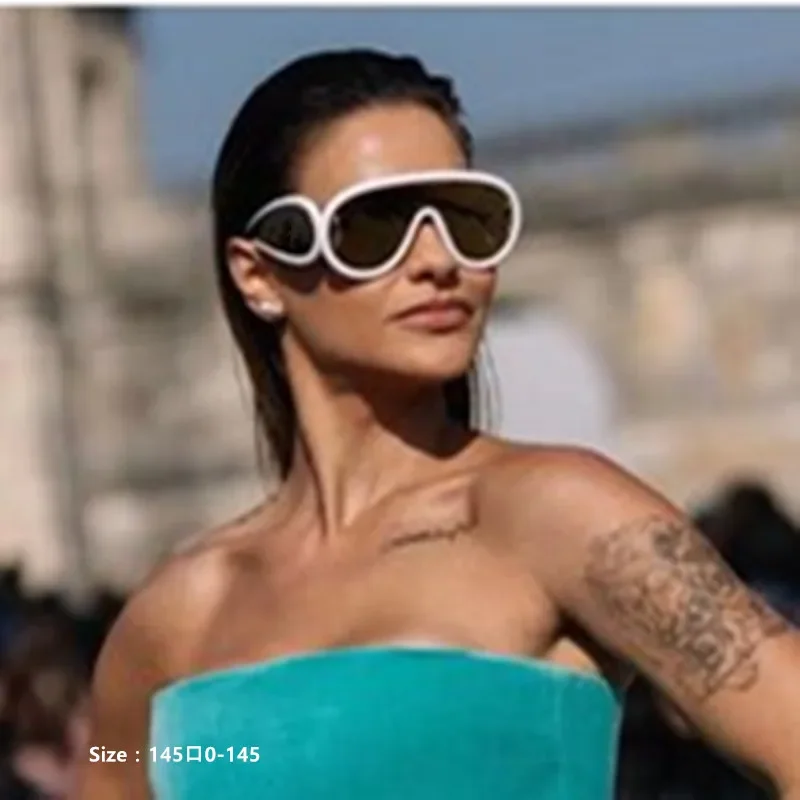 Y2K Спортивные солнцезащитные очки в стиле панк унисекс с допамином, подходящие по цвету цельные солнцезащитные очки люксового бренда UV400 Goggles