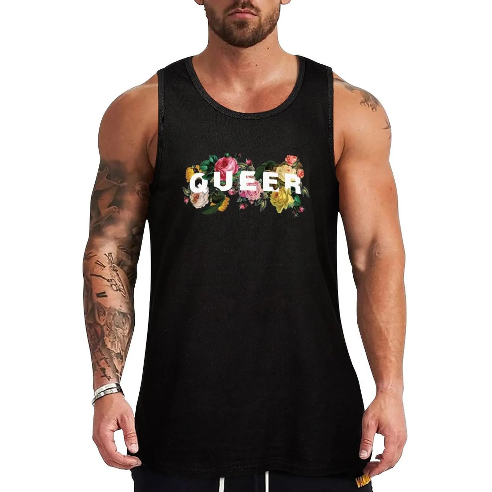 Queer (Античные розы) Майка, футболка, Мужская спортивная одежда для спортзала, мужской жилет, мужские футболки без рукавов,