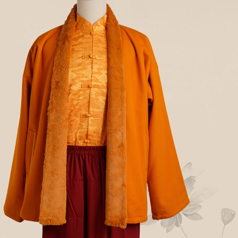 Одежда монаха-ламы, тибетская зимняя куртка с хлопковой подкладкой, одежда донгбо, тибетская утепленная одежда монаха.
