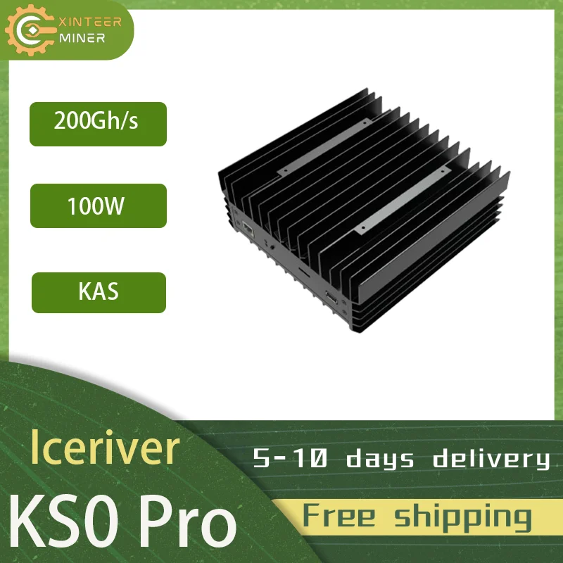Новый ICERIVER KAS KS0 PRO 200GH (± 10%) 100W (± 10%) KAS Miner с блоком питания Бесплатная доставка