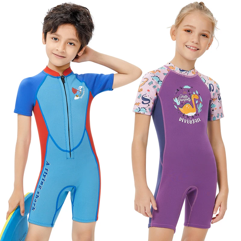 Детские купальники для коротышек из 2,5 мм неопрена, водолазный костюм, гидрокостюм для подводного плавания, детский купальник для серфинга, молодежный пляжный толстый купальник