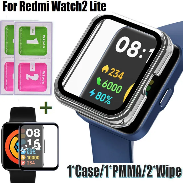 Смарт-браслет Рамка Безель для часов Redmi Watch2 Lite Замена крышки Экрана PMMA Стеклянная пленка для Корпуса Redmi Watch 2 Lite