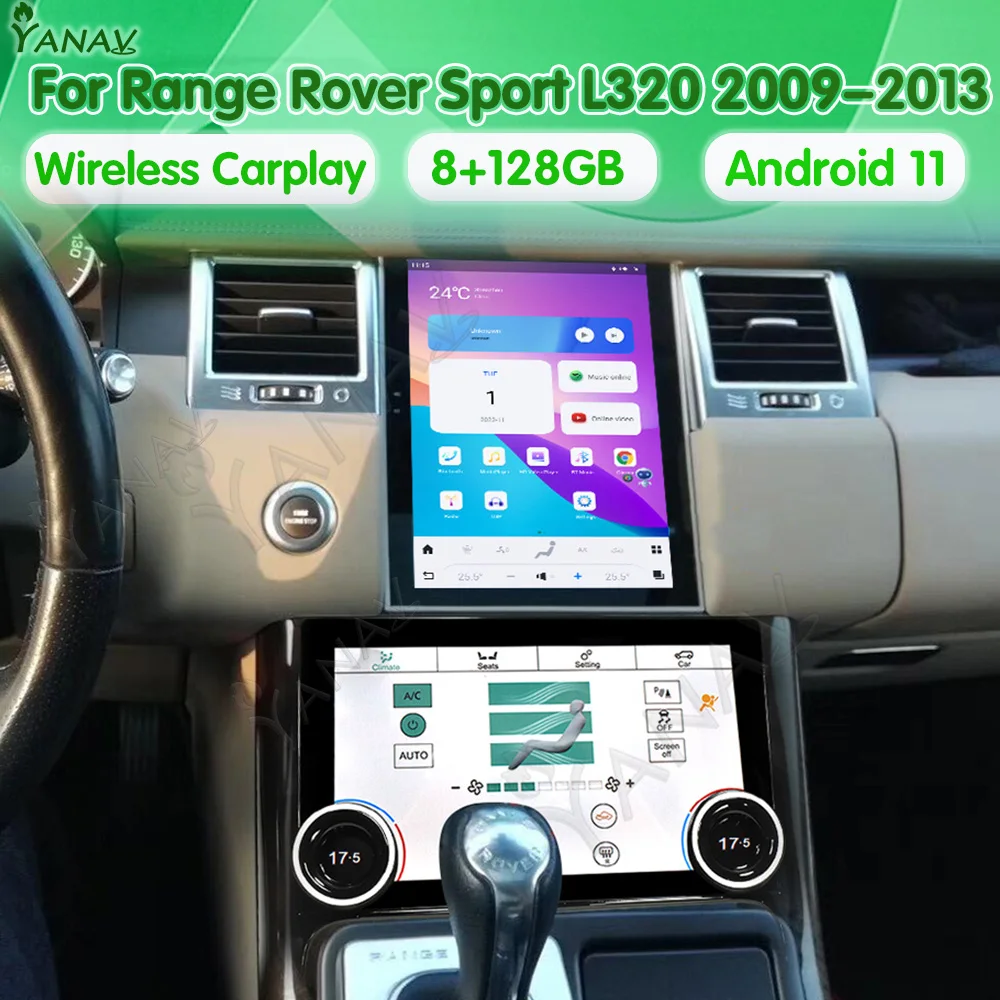 Автомагнитола Android 11 на 128 ГБ для Land Rover Range Rover Sport L320 2009-2013, мультимедийный проигрыватель с ЖК-панелью переменного тока, GPS-навигация Carplay