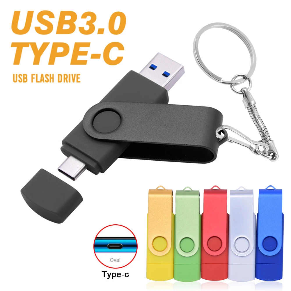 Многофункциональный USB-накопитель 3 в 1 OTG Type C USB Flash Drive USB 3.0 Type-C Pen Drive 32 ГБ 64 ГБ 128 ГБ Флешка 256 ГБ 512 ГБ USB-накопитель