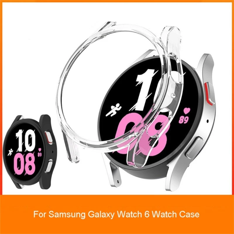 Для Galaxy Watch 6 Чехол-бампер с защитой от царапин, водонепроницаемый жесткий чехол, моющаяся рама, прямая поставка
