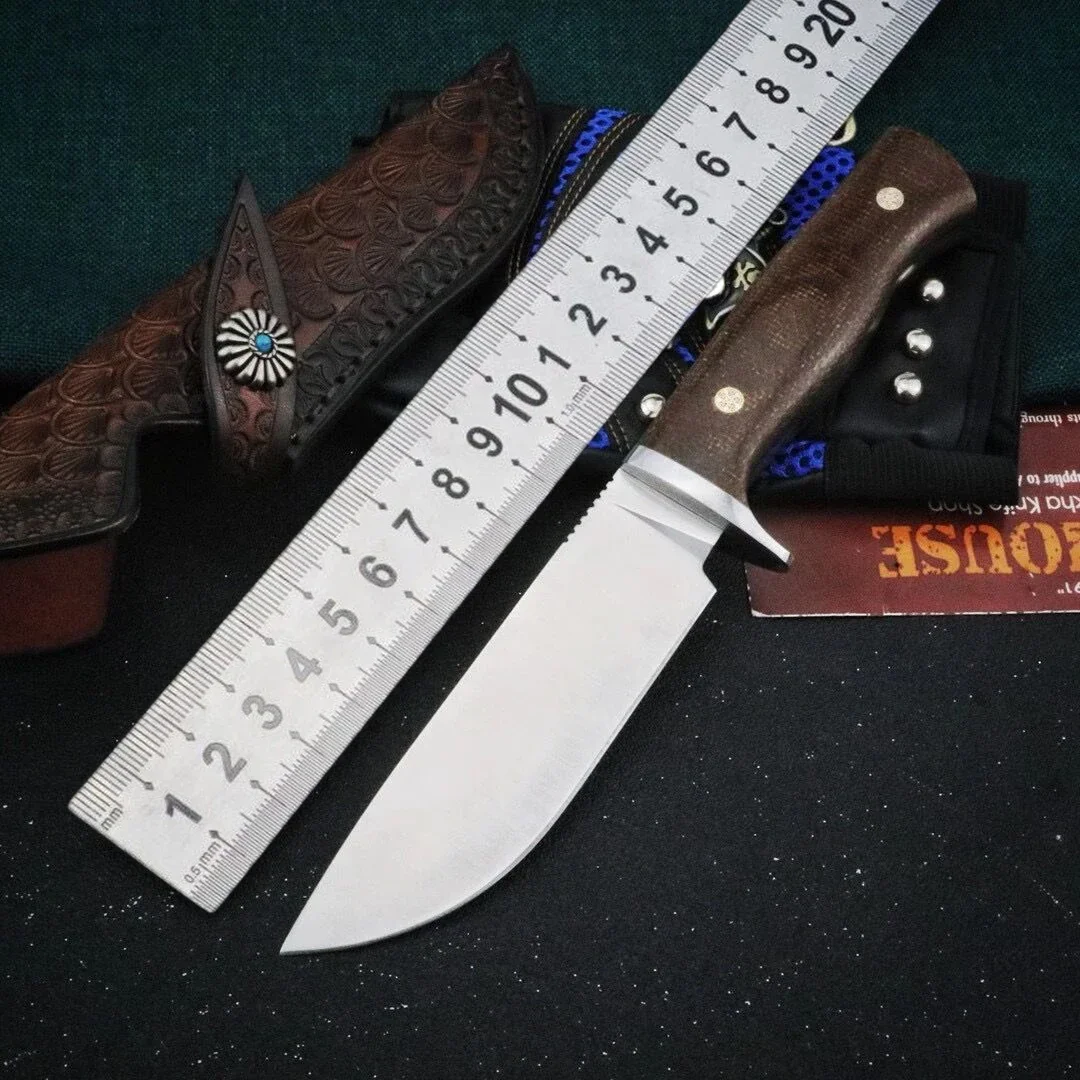 Охотничий нож Python с фиксированным лезвием Balde Knife M390, деревянная ручка с ножнами, Походные Тактические рыболовные EDC Ножи для инструментов выживания