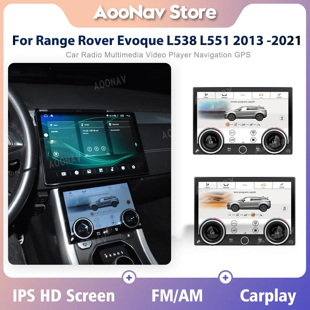 Панель переменного Тока Для Range Rover Evoque L538 L551 2020-2021 Плата Кондиционирования Воздуха Климат-Контроль Вездеходный Дисплей Сенсорный Экран