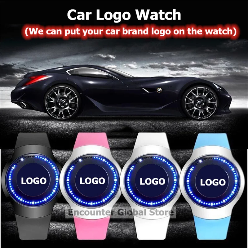 Часы с Логотипом автомобиля Сделай САМ Часы С Логотипом Своего Автомобиля Для BMW Benz Audi и Т.д. Стиль Подгоняй Светодиодные Часы С Логотипом Для Мужчин Женщин