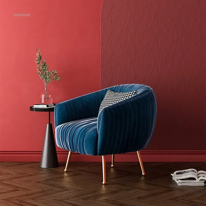 Роскошное Дизайнерское Уютное кресло Американские Одноместные Стулья для гостиной Тканевый диван-кресло Современная Гардеробная для спальни Стулья для отдыха