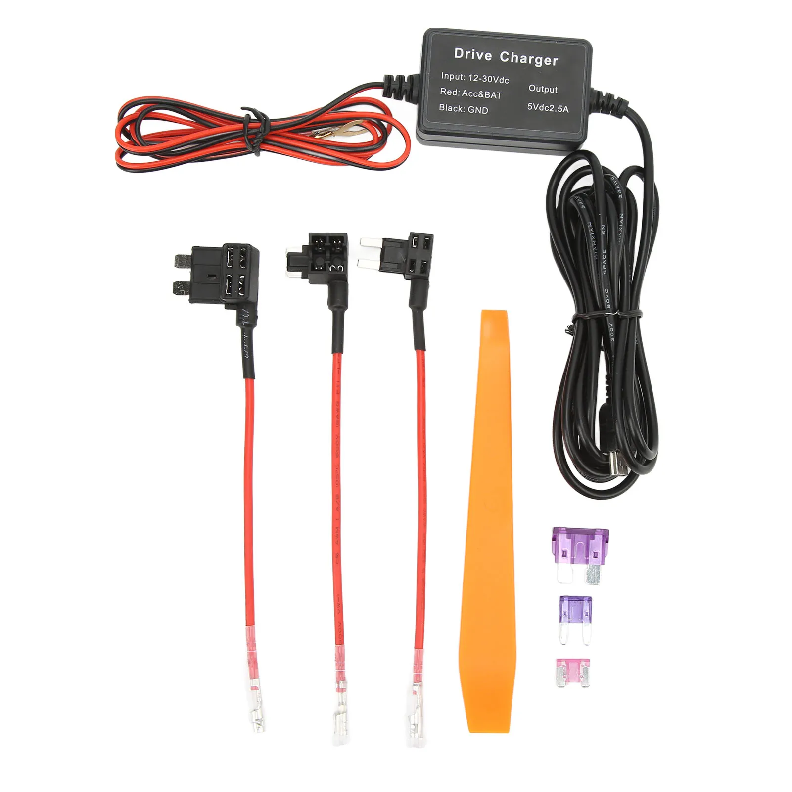Dash Cam Hardwire Kit MINI USB Адаптер 12 В-30 В до 5 В Кабель Для Снижения Напряжения для Зеркальной Камеры GPS Навигатор Радар Детектор