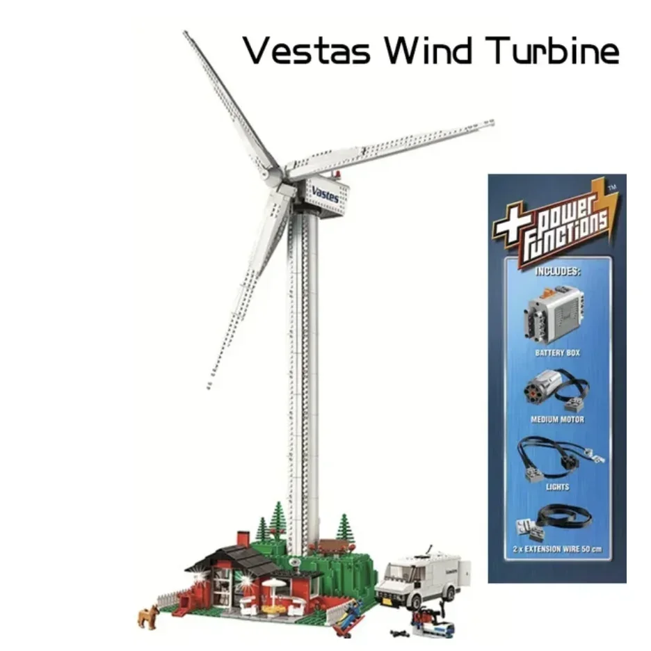 Новая креативная серия строительных блоков ветряной турбины Vestas PF Electric Windmill Generator Fit 10268 Кирпичей Игрушки для мальчиков Подарки