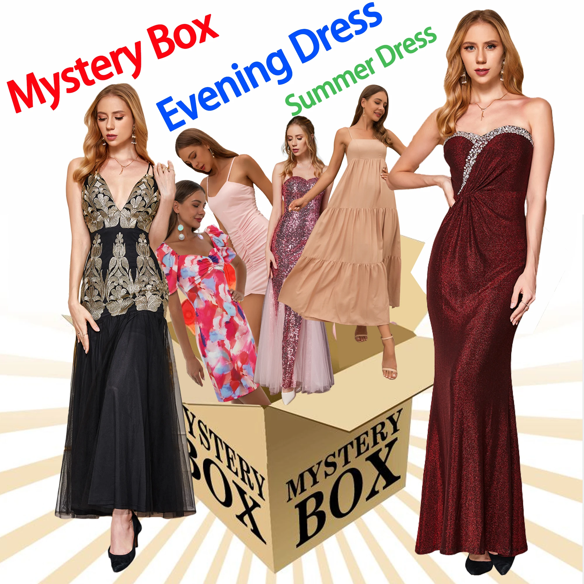 Angel-fashions Женское Элегантное Платье Для Летних Каникул Blind Box Свадебное Коктейльное Платье Для Гостей Вечеринки С Сюрпризом Mystery Boxes