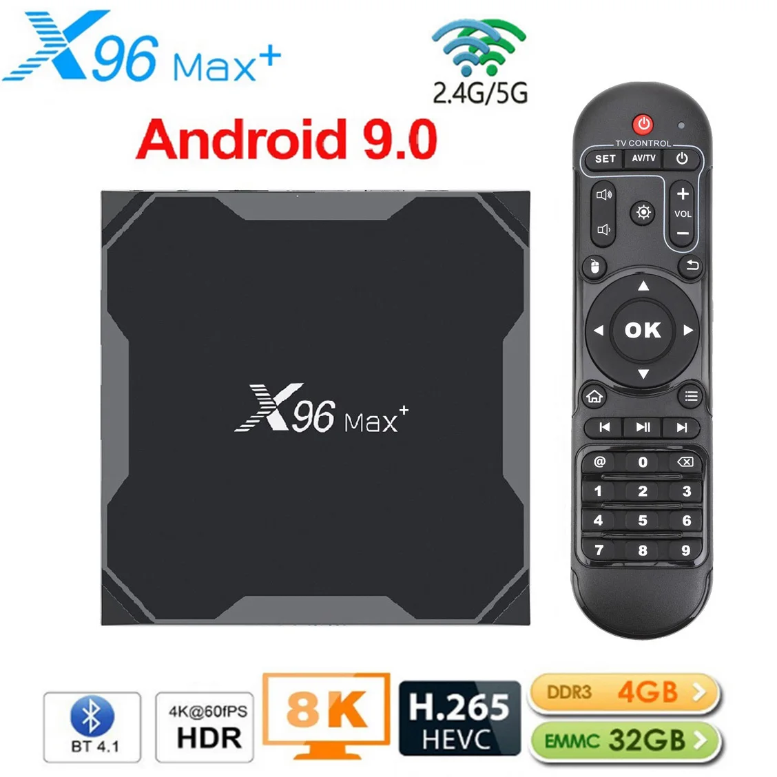 X96 MAX Plus Smart TV Box Android 9,0 Amlogic S905X3 TVBox 1000M 4 ГБ ОПЕРАТИВНОЙ ПАМЯТИ 32 ГБ/64 ГБ 2,4 G/5G Wifi X96MAX plus 2 ГБ 16 ГБ телеприставка