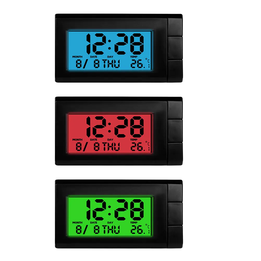 Автоматический Цифровой Календарь Светящийся Электронный Датчик Температуры 2 в 1 Автоматические Интеллектуальные Часы для Автомобиля Аксессуары для Автомобильных Запчастей