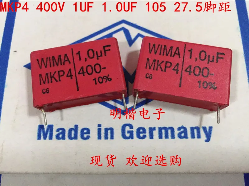 Бесплатная доставка 2шт/5шт Конденсатор WIMA Германия MKP4 400V 1UF 1,0 МКФ 400V 105 P = 27,5 мм