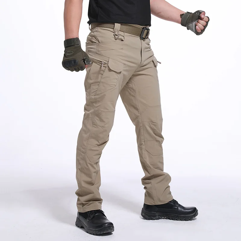 Летние тактические брюки, мужские быстросохнущие брюки, эластичные полицейские рабочие брюки с несколькими карманами, легкие тренировочные походные брюки, мужские
