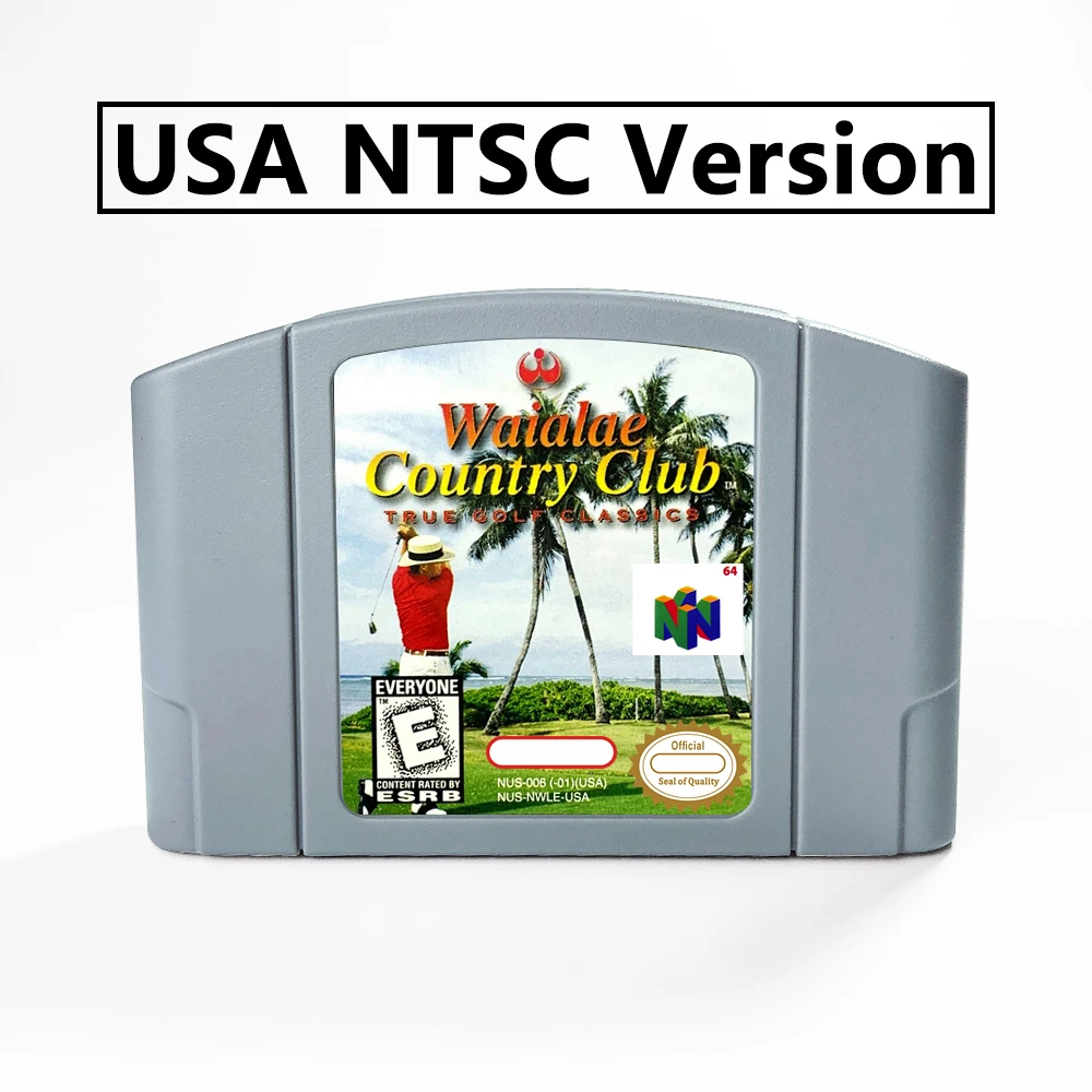 64-битный игровой картридж Waialae Country Club True Golf Classics версии США NTSC или EUR PAL для консолей N64