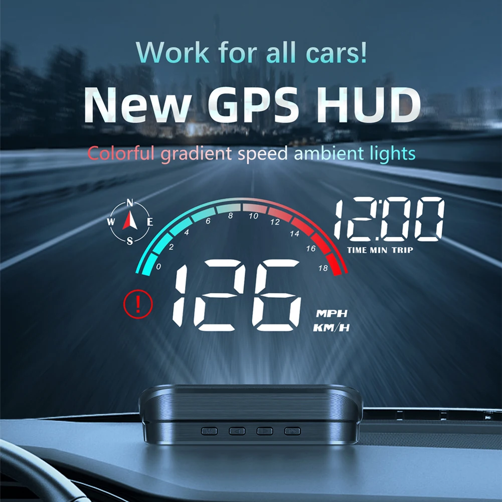 M22 Автомобильный HUD Головной Дисплей Универсальный Цифровой GPS Спидометр HD ЖКПроекция На Стекло Автомобильный Измеритель Скорости Проектор Лобового Стекла