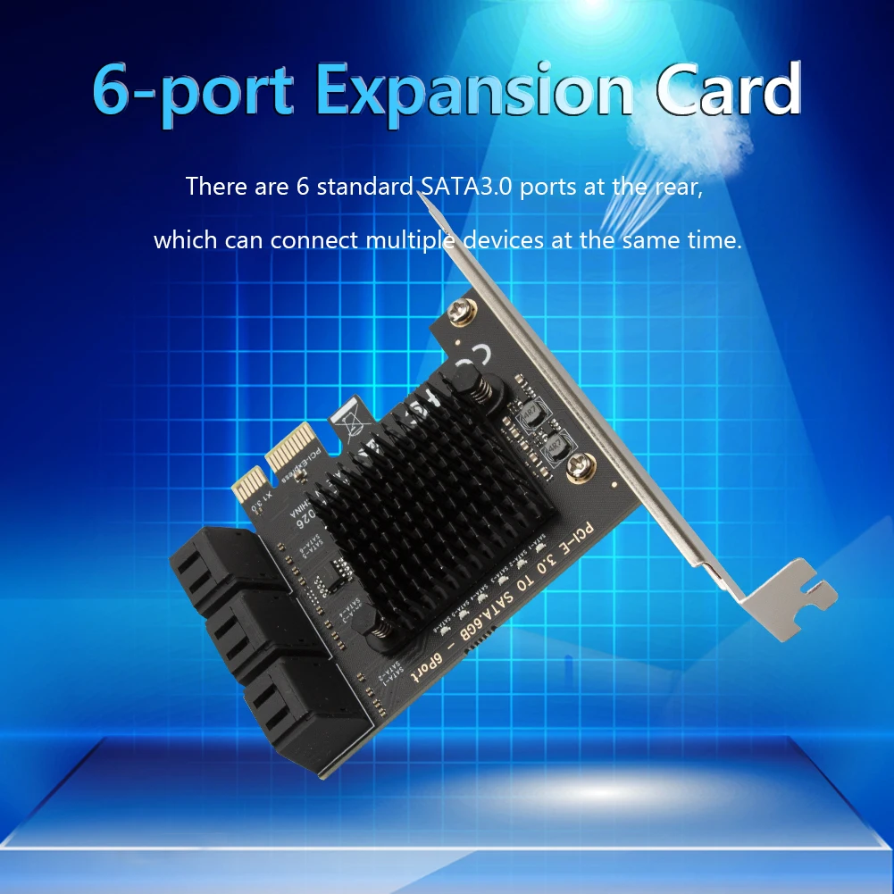 6 Портов SATA III PCI E Express 3,0x1 Контроллер Адаптер Карты Расширения Скорость Передачи 6 Гбит/с, Совместимый с PCI-E X4/X8/X16