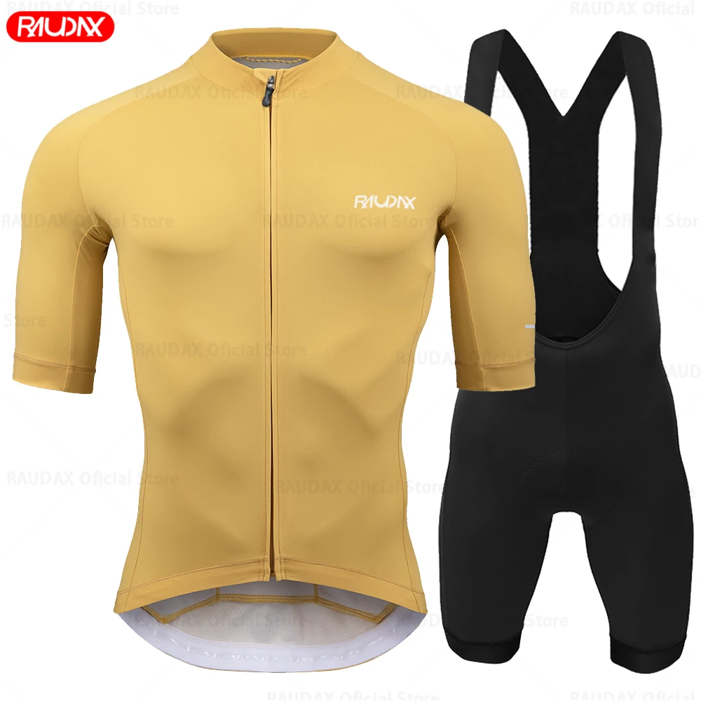 Молодежный комплект из джерси для велоспорта Raudax, дышащая велосипедная рубашка, Летняя велосипедная одежда, Одежда для езды на горном велосипеде, костюмы для триатлона.