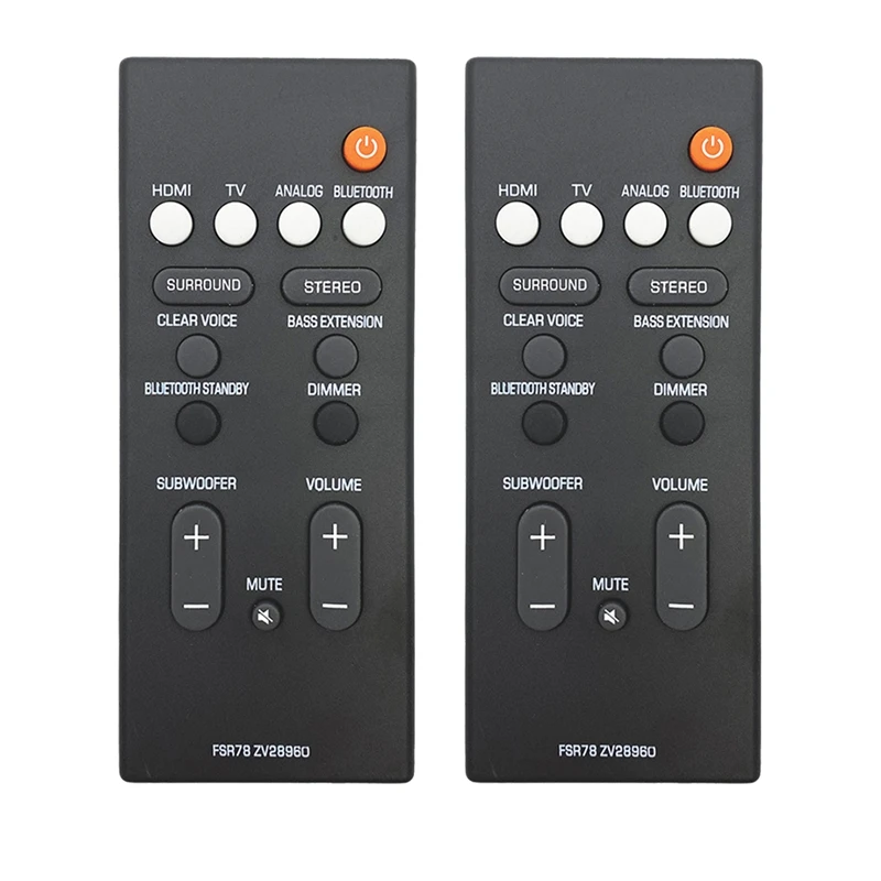 Пульт дистанционного управления 2шт, для Yamaha Soundbar Заменен пульт дистанционного управления FSR78/ZV28960/YAS-106/YAS-207/ATS-1060