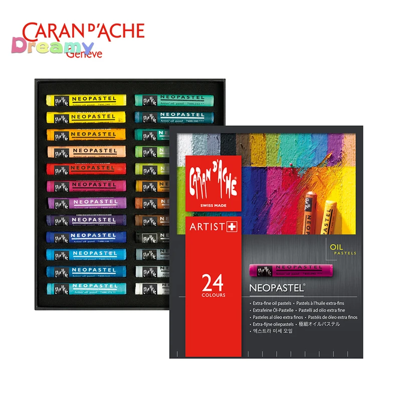 Caran D'ache - Масляная пастель Neopastel Artist - Набор из 12 24 48 96 цветов. Насыщенные и однородные цвета. Превосходная яркость.