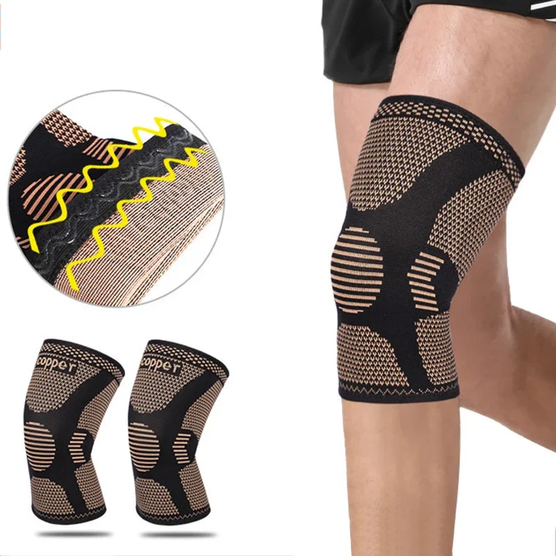 1 шт. Медная накладка для поддержки колена, подтяжки для снятия боли при артрите, компрессионный коленный рукав для занятий спортом, фитнесом, бегом