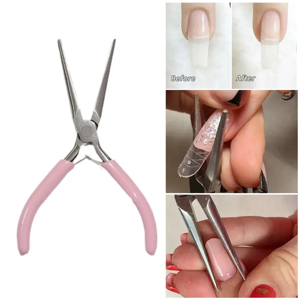 Пинчер для акриловых ногтей из нержавеющей стали, Многофункциональные плоскогубцы для придания формы ногтям, наконечники для быстрого наращивания, зажимы для дизайна ногтей.