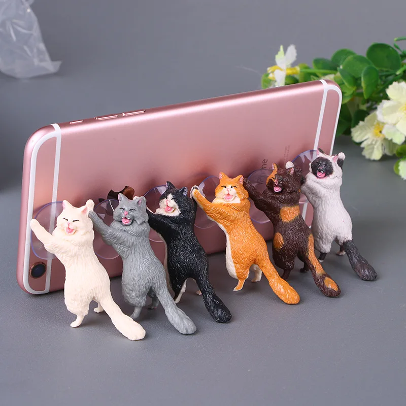 Держатель Телефона Настольная Подставка Для Мобильного Телефона Cute Cat Tablets Stand Mount Sucker Для iPhone Huawei Xiaomi Универсальный Настольный Держатель