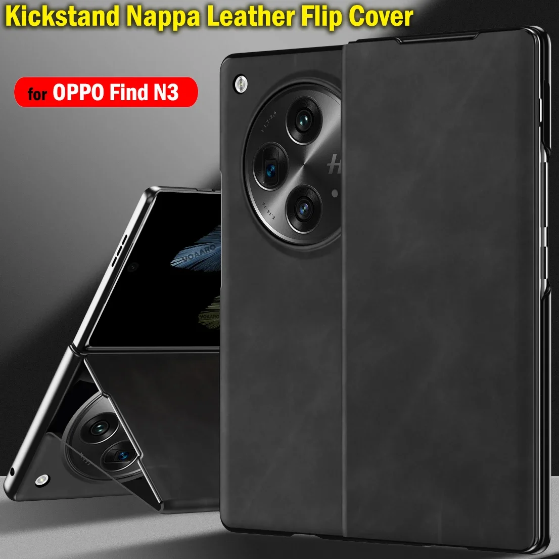 Складная Подставка Funda для OPPO Find N3 Case из кожи Наппа Откидная крышка для OPPO Find N3 5G Case с Магнитным Передним экраном Capa
